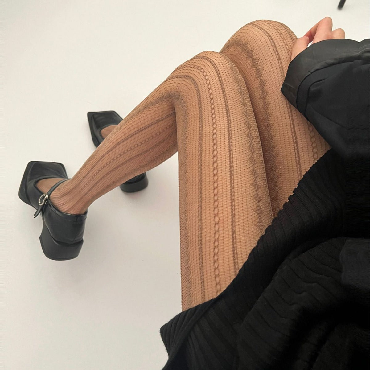 Vertical stripe diamond Stockings