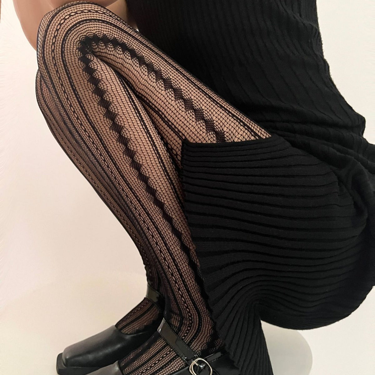 Vertical stripe diamond Stockings